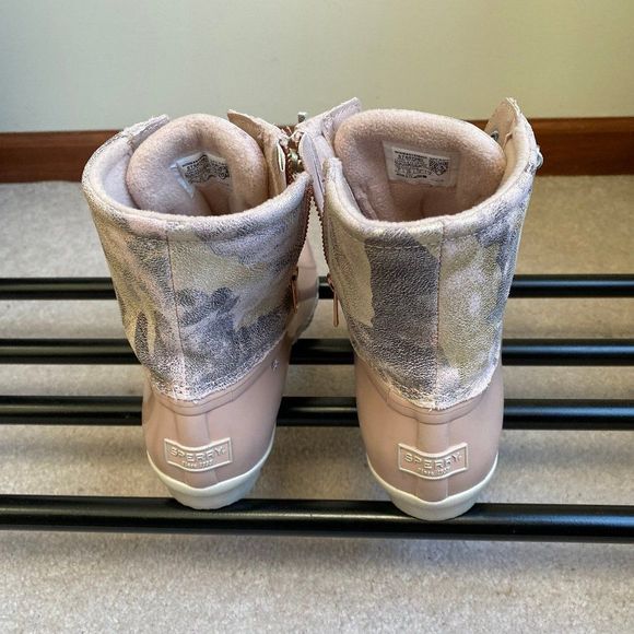 SPERRY Women Saltwater Camouflage 87060 Leather Duck Boots - NEW NWB - Picture 5 of 9